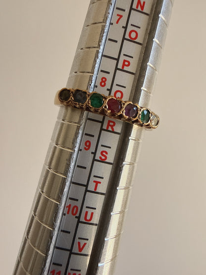 Vintage 1979 London 9ct Gold DEAREST Acrostic Ring Size Q1/2