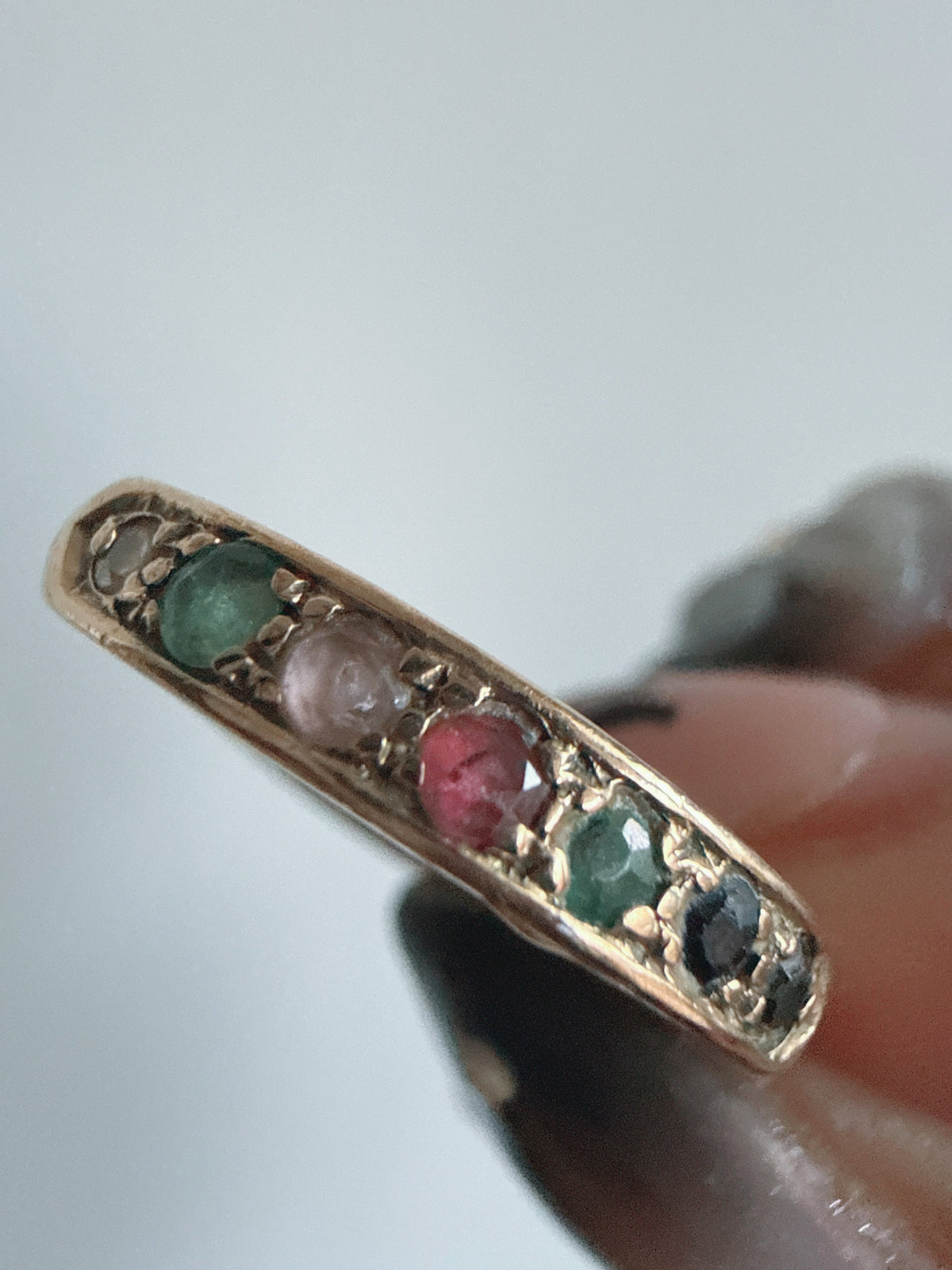 Vintage 9ct Gold Dearest Acrostic Ring Size M